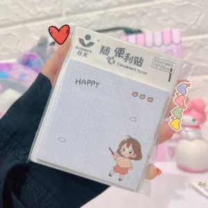 استیک نوت 50 برگ دختر شاد با طرح های کیوت و جذاب