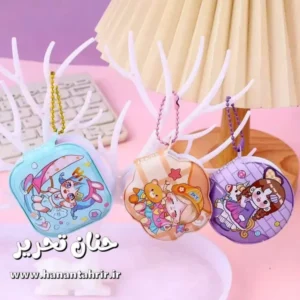 دفترچه اسکوییشی انیمه ای ضد استرس با جلد پفکی آویز دار