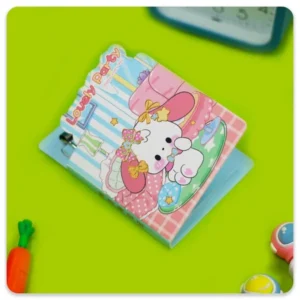 مینی تخته شاسی فانتزی طرح خرگوش کیوت با دفترچه قابل تعویض