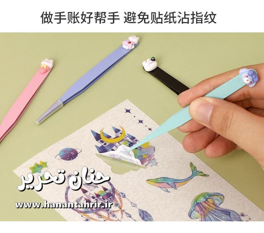 پنس فلزی استیکر دار رنگی با سر صاف و سر کج مناسب برای استیکر پنس فلزی استیکر دار رنگی با سر صاف و سر کج مناسب برای استیکر