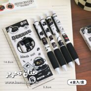 خودکار نرمالو سفید مشکی طرح پاندا