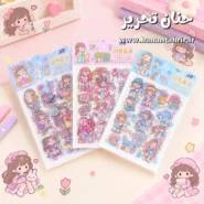 پک استیکر شفاف طرح دختر 5 ورقی