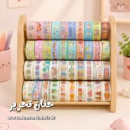 چسب واشی باریک فانتزی با طرح های متنوع زمینه سفید و رنگی مناسب اسکرپ بوک، بولت ژورنال و تزیین لوازم التحریر و وسایل شخصی