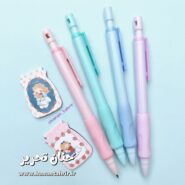 اتود مکانیکی مینیمال با تراش داخلی و نوک ۲ میلی‌متری در رنگ های پاستلی بنفش، آبی، سبز و صورتی