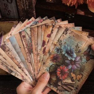 پک بولت ژورنال وینتیج شامل 30 برگه کاغذی با 15 طرح کلاسیک، مناسب برای اسکرپ بوک و بولت ژورنال