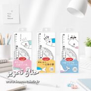 پک خط کش کاربردی شامل خط کش نقاله و دو گونیا با کاور
