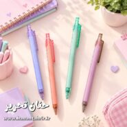 اتود مینیمال متالی پاستلی شیک و ساده در چهار رنگ گل بهی، سبز، قهوه ای و بنفش